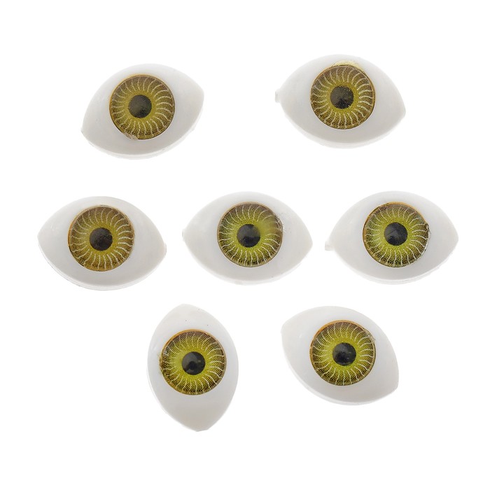 Глаза, набор 45 шт., размер радужки 6 мм, цвет зелёный