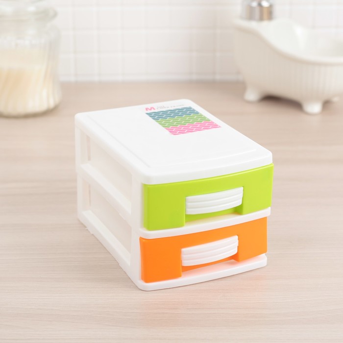 Мини-комод для мелочей 2 секции 13х9х7,5 см, цвет МИКС