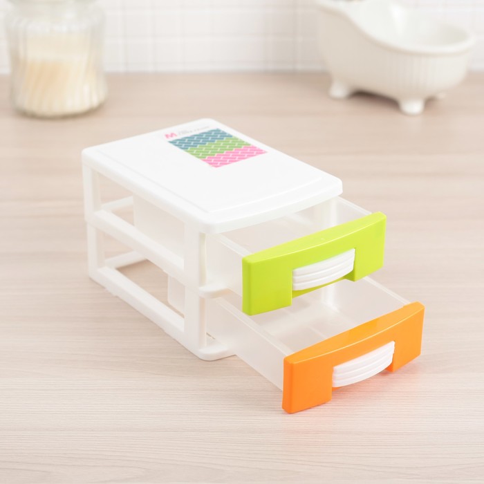 Мини-комод для мелочей 2 секции 13х9х7,5 см, цвет МИКС