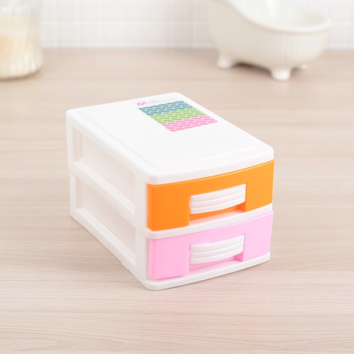 Мини-комод для мелочей 2 секции 13х9х7,5 см, цвет МИКС