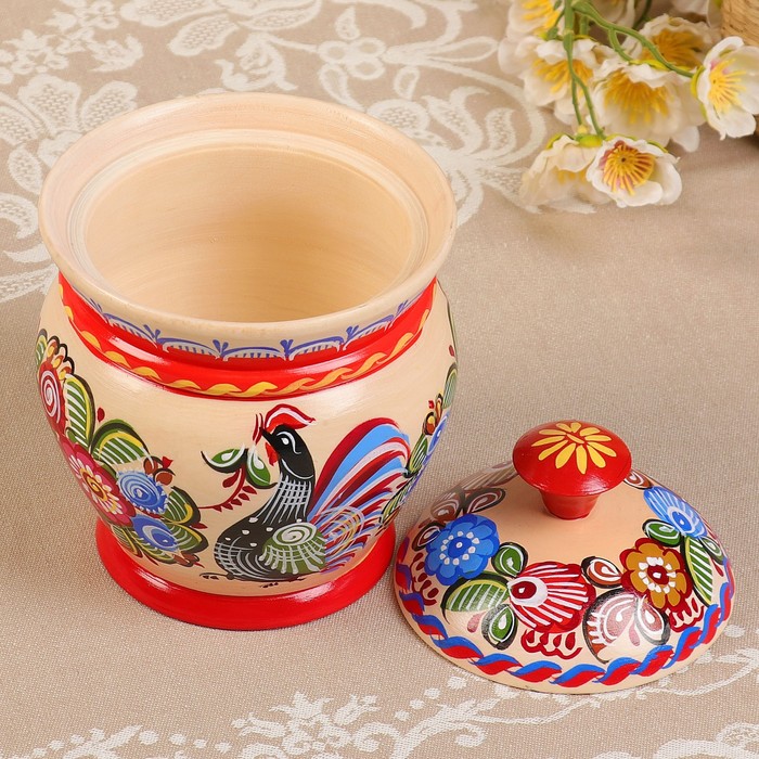 Поставок, 12х12х16 см, 0,5 л, городецкая роспись