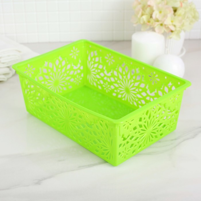 Корзина для хранения 24х16х8 см "Кружева", цвета МИКС 1267099