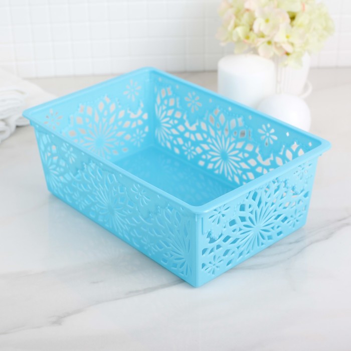 Корзина для хранения 24х16х8 см "Кружева", цвета МИКС 1267099