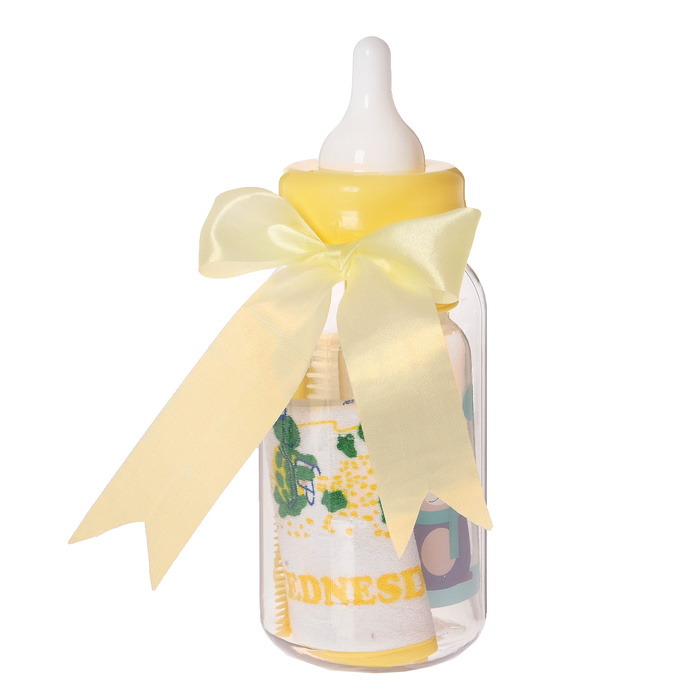 Набор детский «Первый подарок малышу», 6 предметов: бутылочка для кормления 250 мл, нагрудник, ложка, вилка, расчёска, щётка, в подарочной упаковке