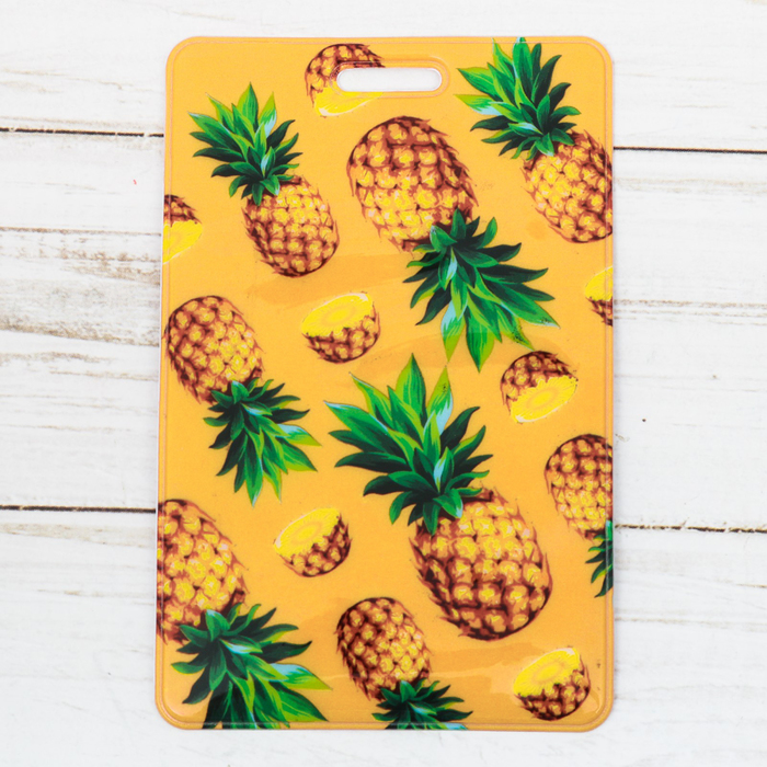 Чехол для бейджа и карточек "Ананасы", 6,5 х 10 см