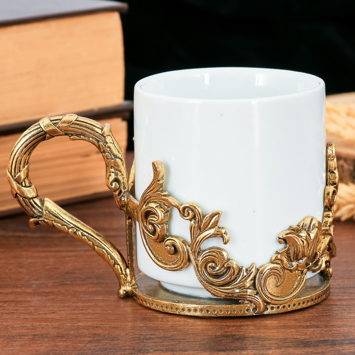 Кружка с металлическим декором "Вензеля", 70 мл