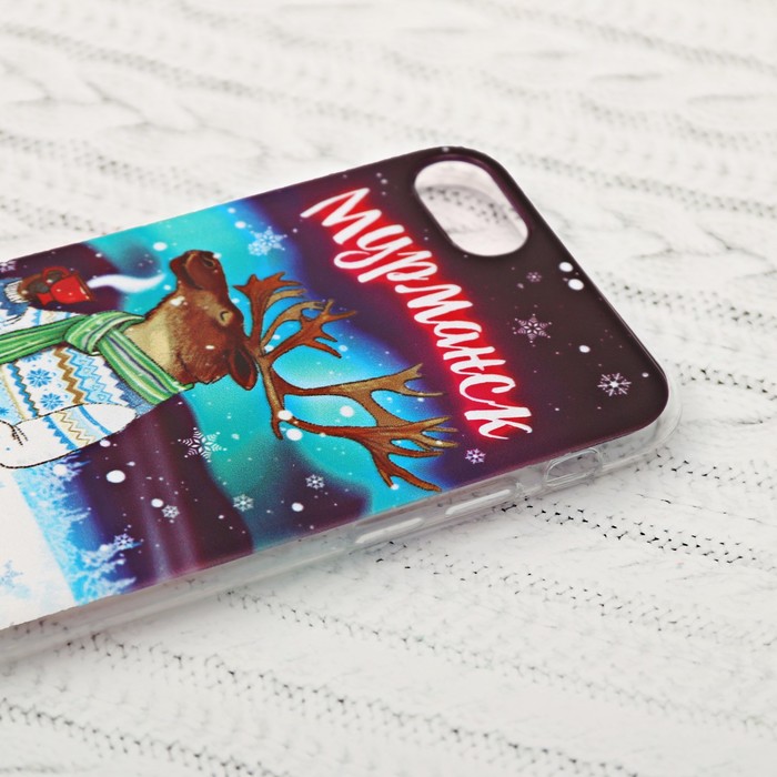 Чехол для iPhone 7 телефона «Мурманск» (олень), 7 х 14 см