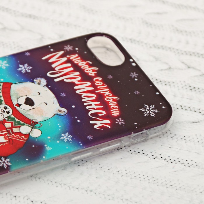 Чехол для iPhone 7 телефона «Мурманск» (мишка), 7 х 14 см