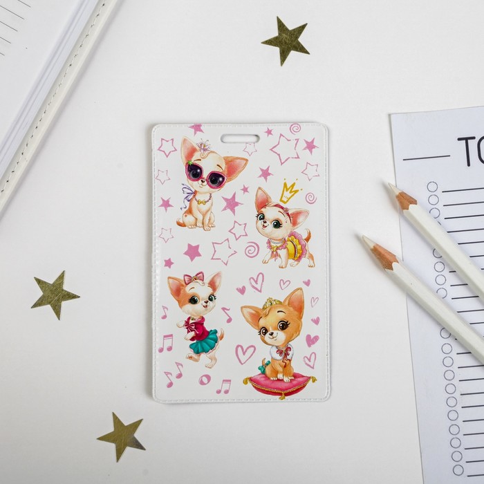 Чехол для бейджа и карточек "Чихуахуа", 6,5 х 10 см