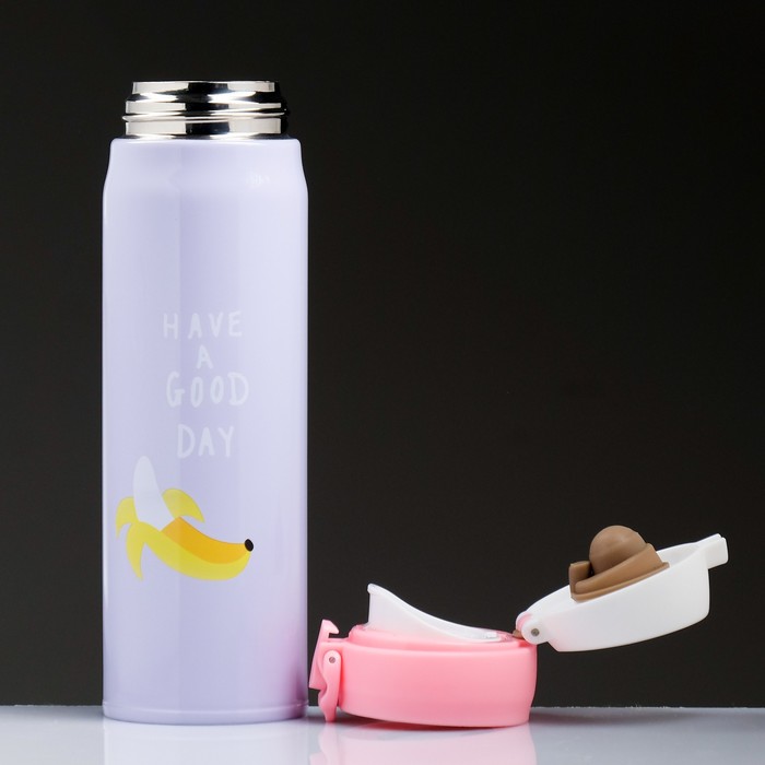 Термос 450 мл «Ягодки», на защёлке, микс цветов и рисунка, 6.5х22.5 см