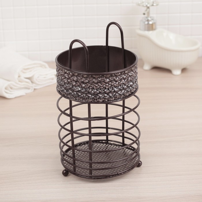 Сушилка для столовых приборов "Плетенка" 11х11х20 см, круглая