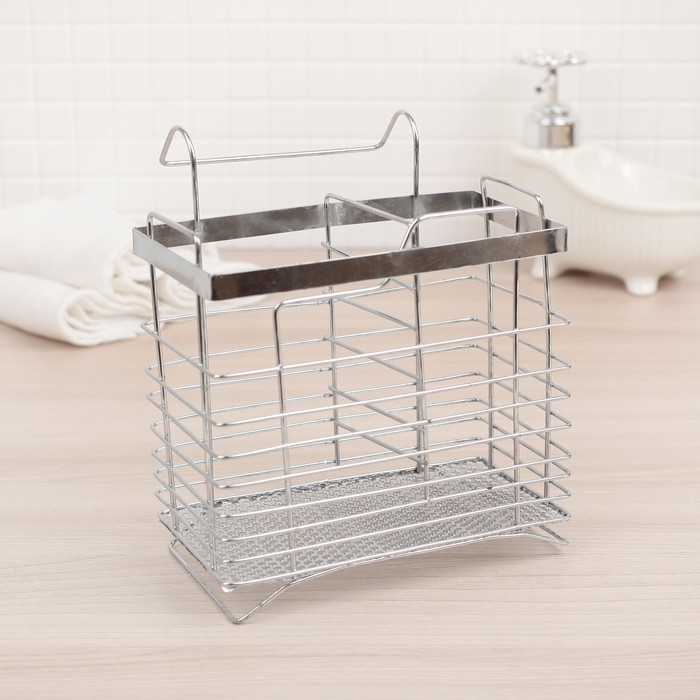 Сушилка для столовых приборов подвесная на ножках 14,5х11х17 см, прямоугольная