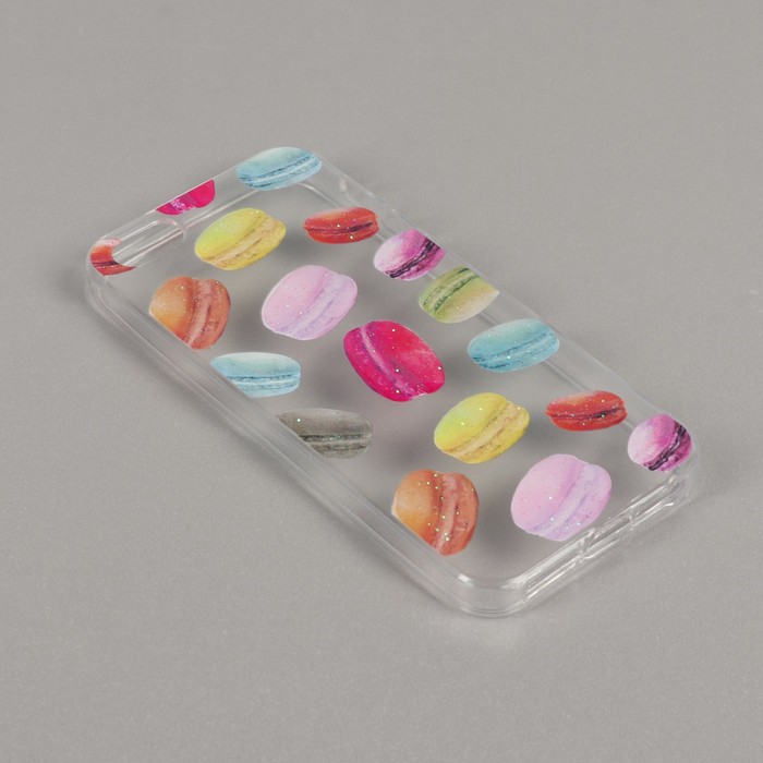 Чехол LuazON, Макаруны для iPhone 5/5s, силиконовый, прозрачный