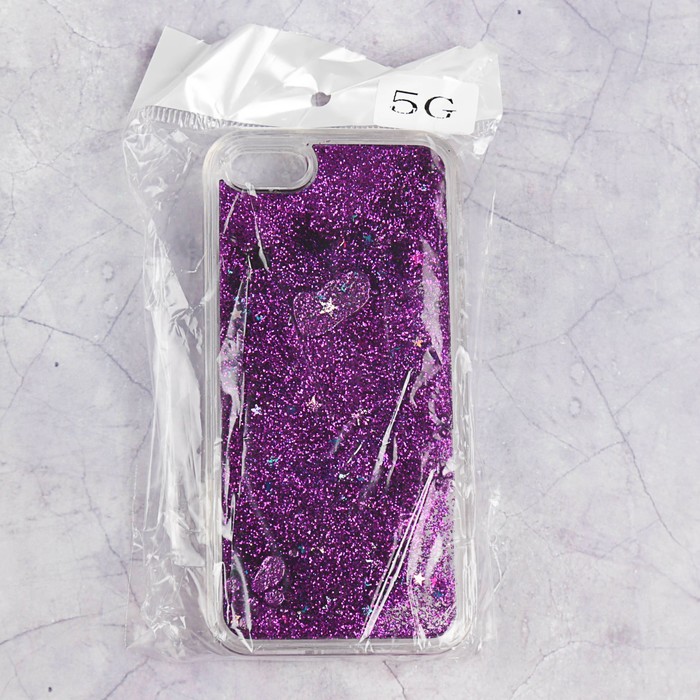 Чехол пластиковый Luazon Блестящий для iPhone 5/5s, переливающийся, фиолетовый