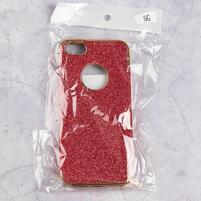 Чехол пластиковый Luazon Блестящий для iPhone 5/5s, красный