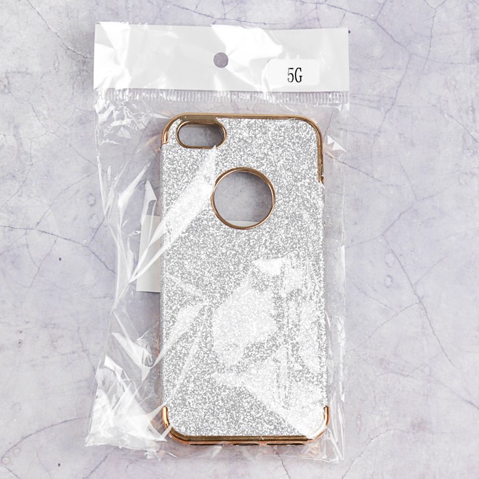 Чехол пластиковый Luazon Блестящий для iPhone 5/5s, серый