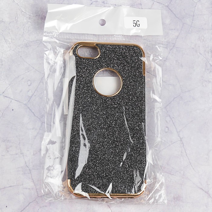 Чехол пластиковый Luazon Блестящий для iPhone 5/5s, чёрный