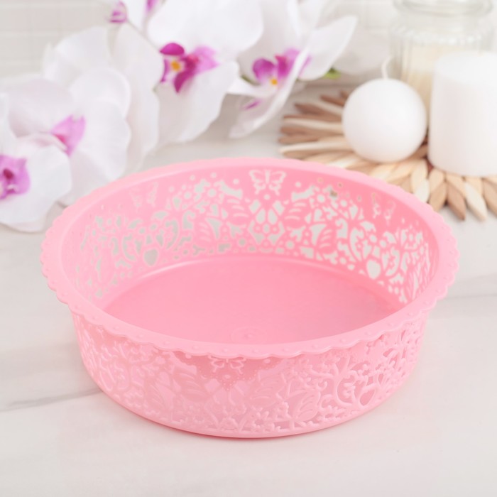 Корзина для хранения 21,7х21,7х6 см "Бабочки", цвет МИКС