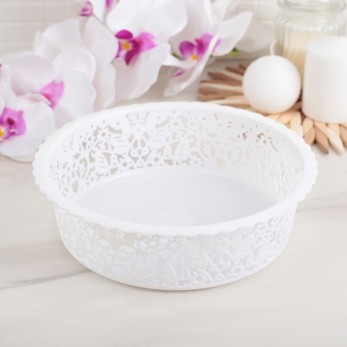 Корзина для хранения 21,7х21,7х6 см "Бабочки", цвет МИКС