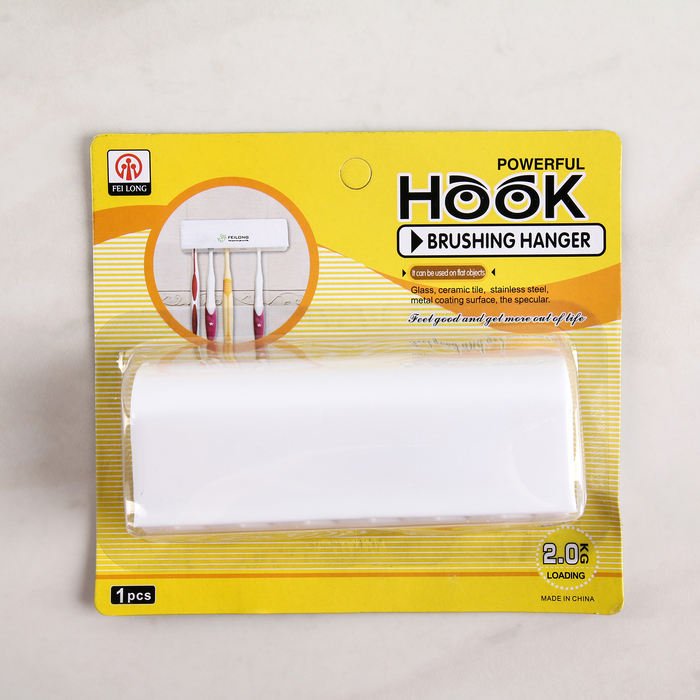 Держатель для 6 зубных щеток на присосках 12х4х5 см, цвет МИКС