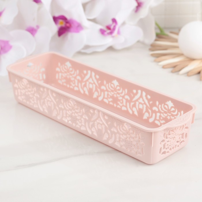 Корзина для хранения 27,5х8,5х5 см "Узор", цвет МИКС