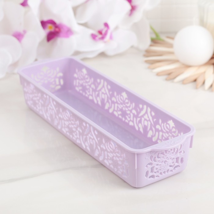 Корзина для хранения 27,5х8,5х5 см "Узор", цвет МИКС