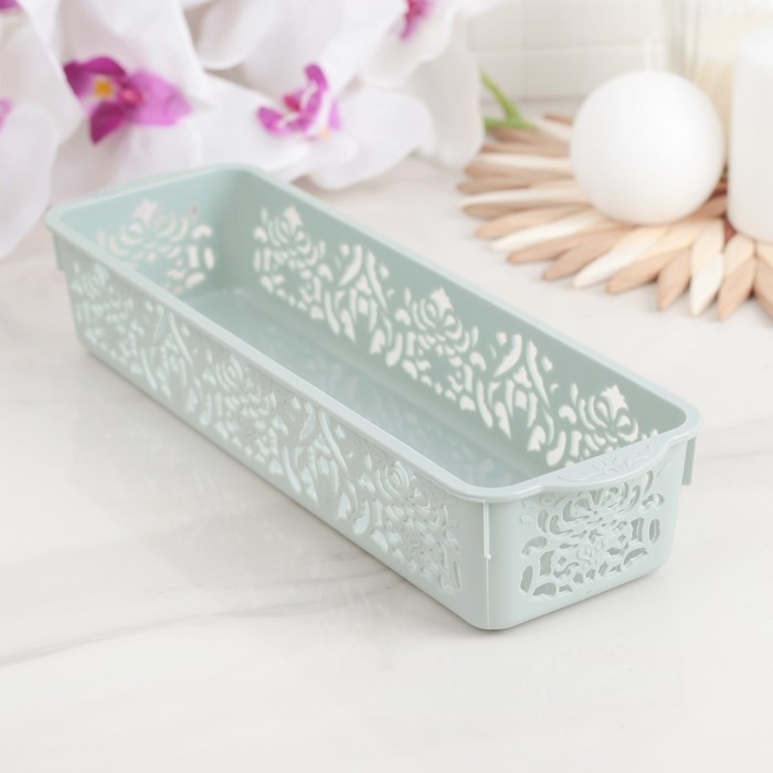 Корзина для хранения 27,5х8,5х5 см "Узор", цвет МИКС