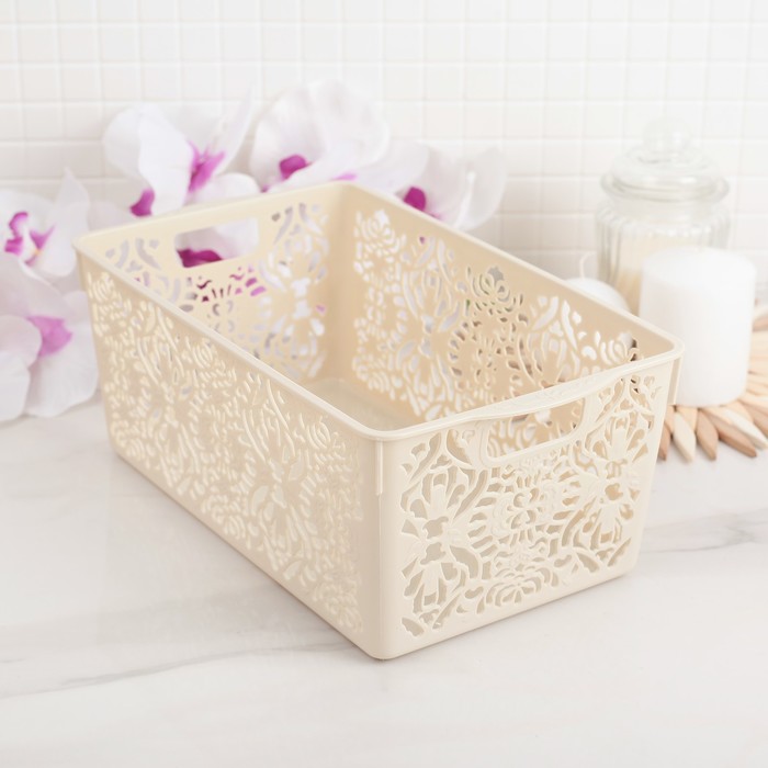 Корзина для хранения 29х17х11 см "Узор", цвета МИКС