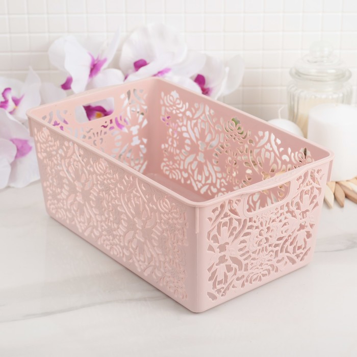 Корзина для хранения 29х17х11 см "Узор", цвета МИКС