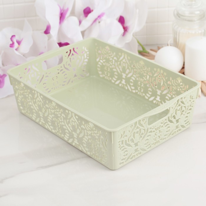 Корзина для хранения 30х21х8,5 см "Узор", цвета МИКС