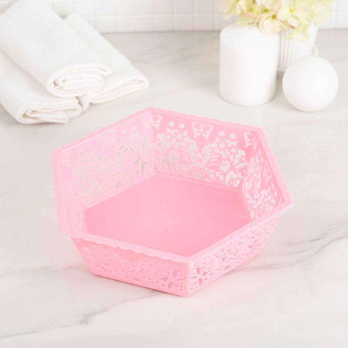 Корзина для хранения 22х19х6,5 см "Бабочки", цвет МИКС