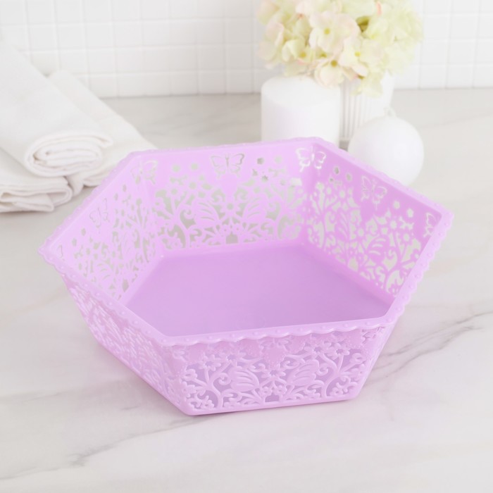 Корзина для хранения 26х23,5х8 см "Бабочки", цвет МИКС