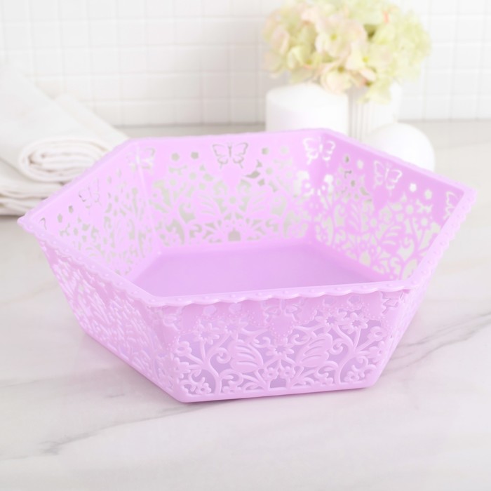 Корзина для хранения 26х23,5х8 см "Бабочки", цвет МИКС