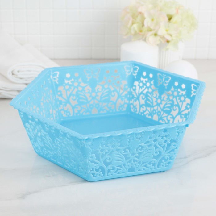 Корзина для хранения 26х23,5х8 см "Бабочки", цвет МИКС