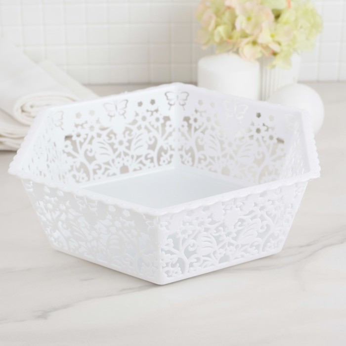 Корзина для хранения 26х23,5х8 см "Бабочки", цвет МИКС