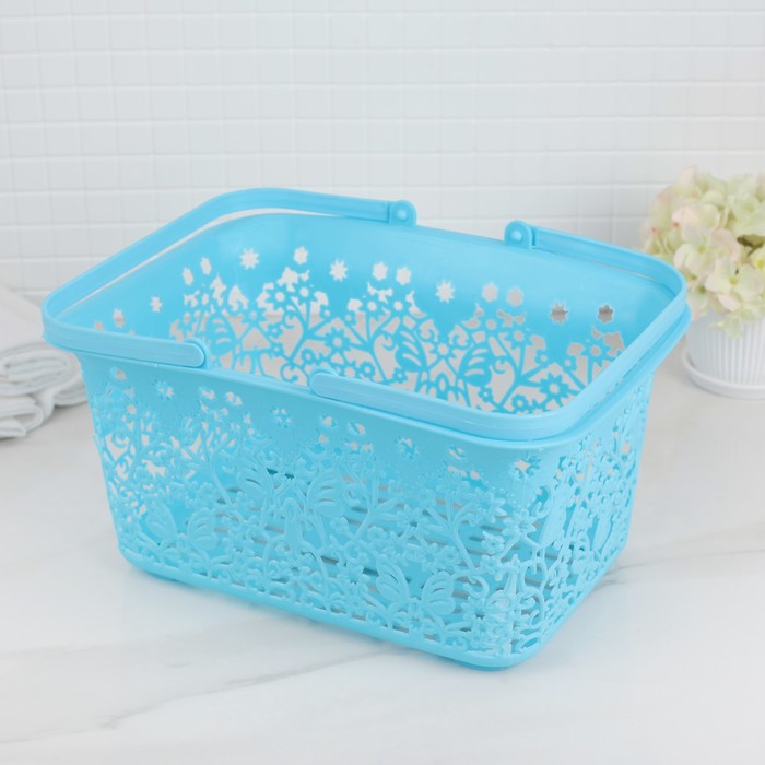 Корзина для хранения с ручками 29,5х21х24,5 см "Бабочки", цвет МИКС