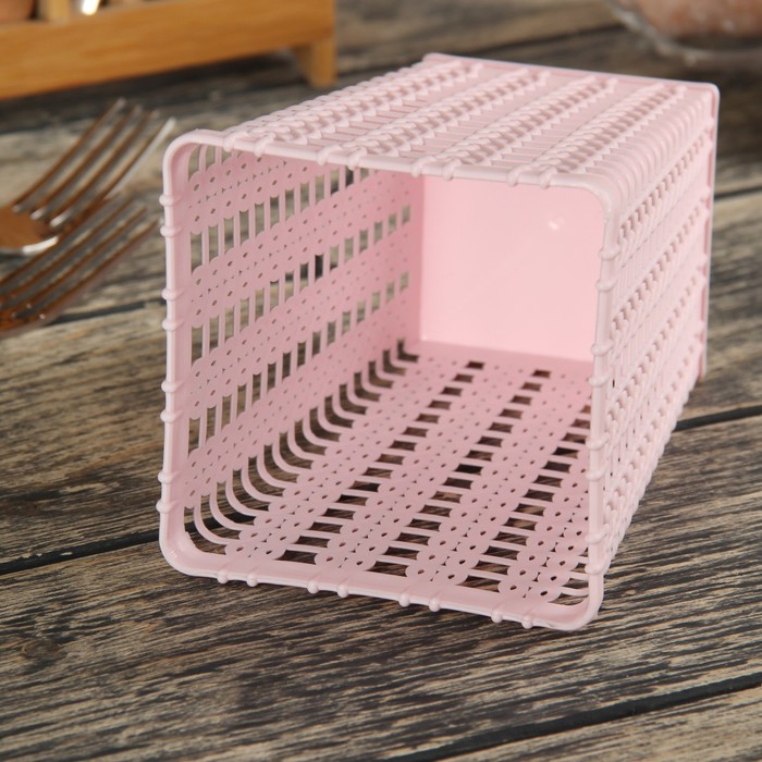 Сушилка для столовых приборов квадратная "Плетение" 9х12 см, цвета МИКС