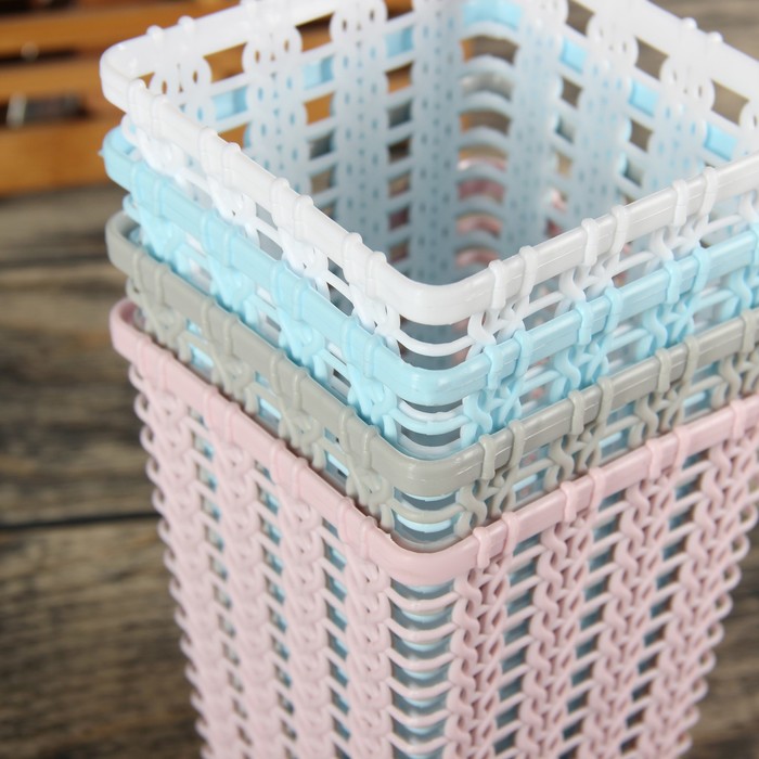 Сушилка для столовых приборов квадратная "Плетение" 9х12 см, цвета МИКС