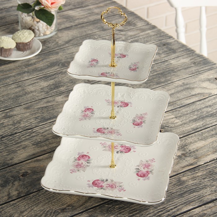 Блюдо 3 яруса "Винтаж", 26/20/16 см