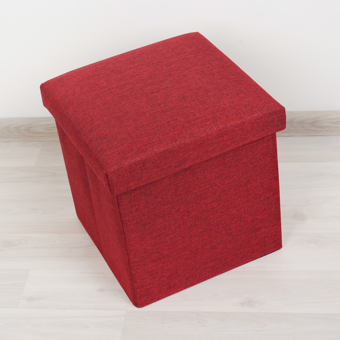 Пуф складной 30х30х28 см "Классика", цвет винный