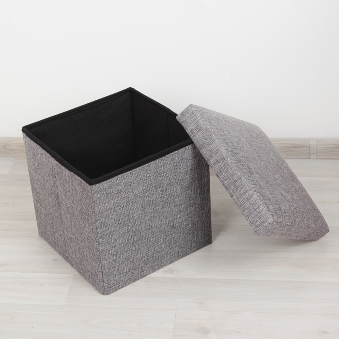 Пуф складной 30х30х28 см "Классика", цвет серый