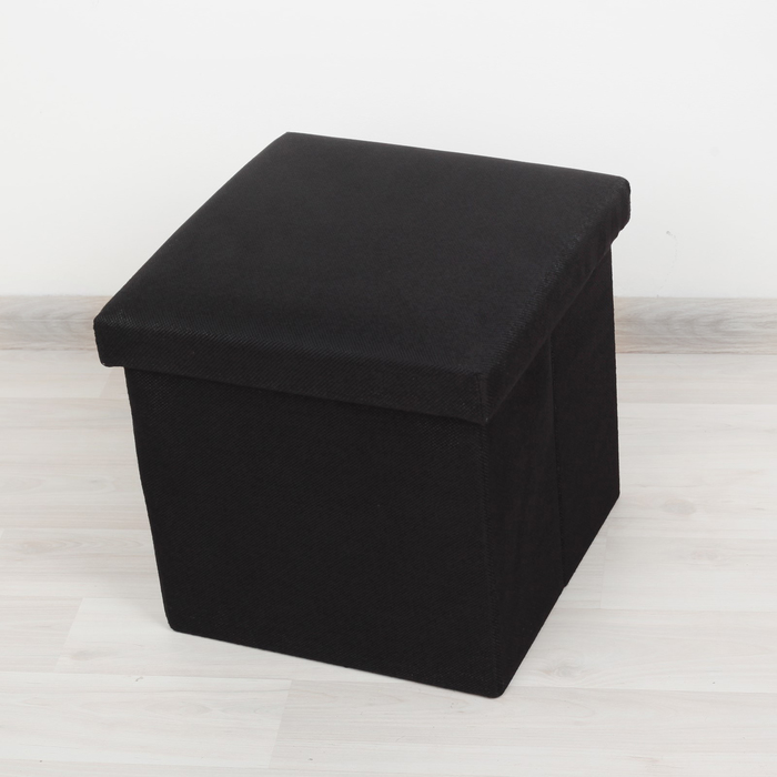 Пуф складной 30х30х28 см "Классика", цвет черный