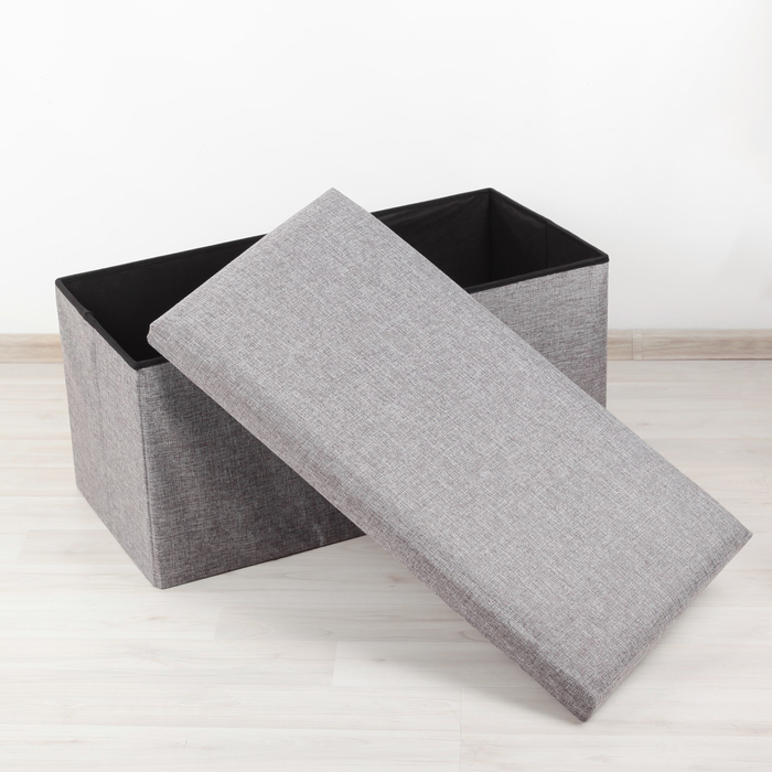 Пуф складной 76х37х35 см "Классика", цвет серый