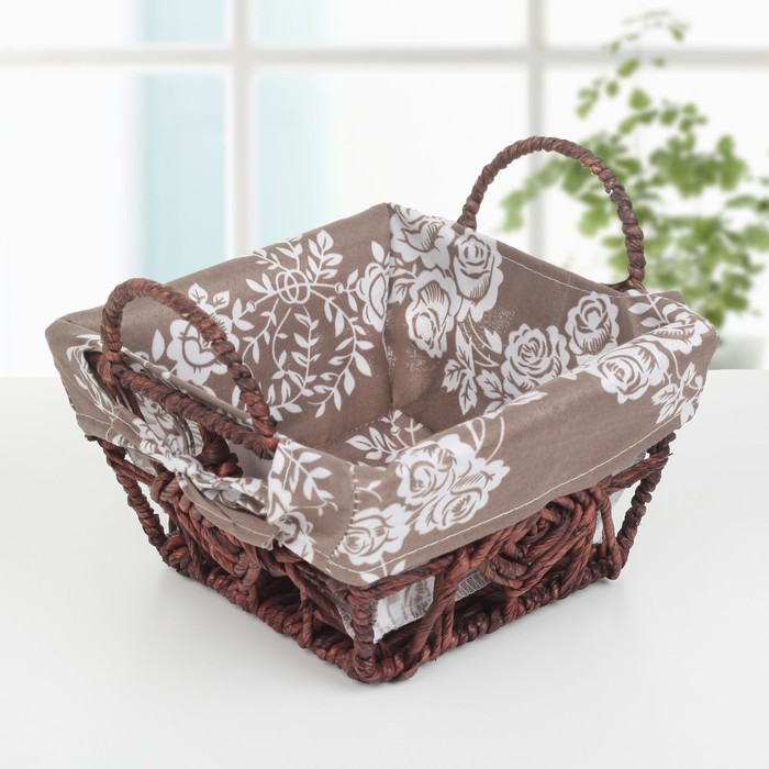Корзина для хранения плетеная "Розы" 22х20х15 см, малая