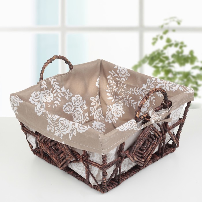 Корзина для хранения плетеная "Розы" 31х30х20 см, большая