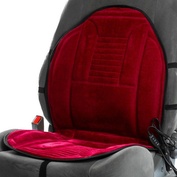 Накидка с подогревом 12 В со встроенным регулятором, велюр, красный