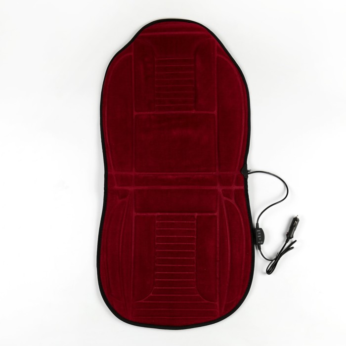 Накидка с подогревом 12 В со встроенным регулятором, велюр, красный