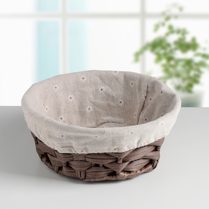 Корзина для хранения плетеная "Сердца" 22х22х8 см, круглая