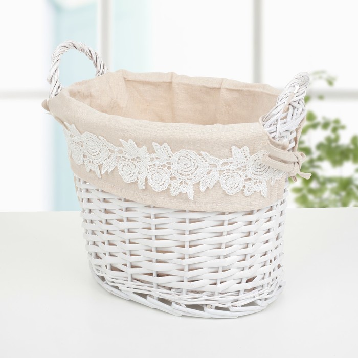 Корзина для хранения плетеная "Розы" 26х19х27,5 см малая