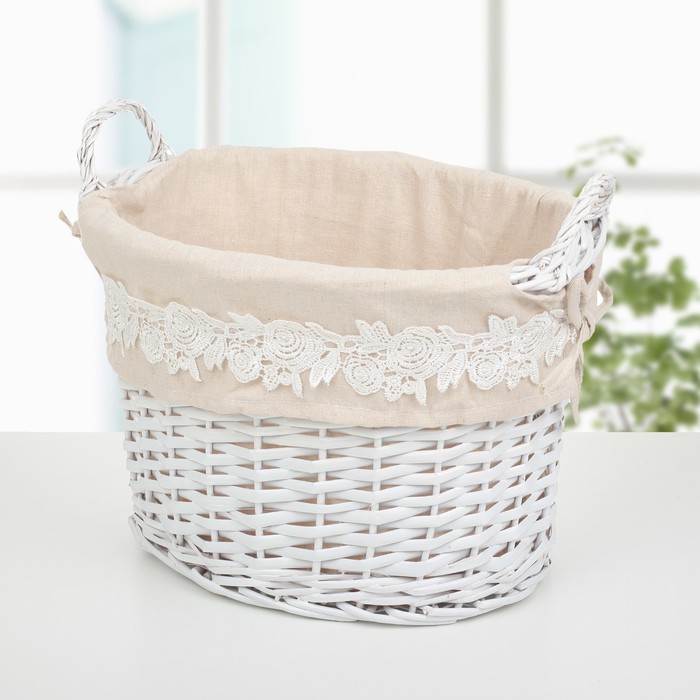 Корзина для хранения плетеная "Розы" 34х26х32 см средняя